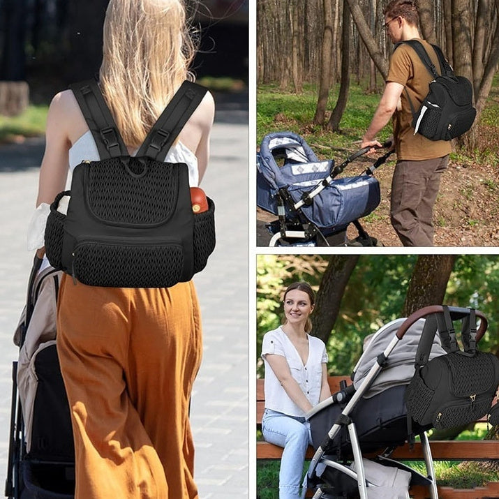 New Diaper Bag Backpack Multifunctional Quilted Diaper Bag